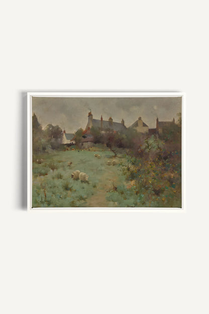 LE JARDIN DES PRÉS, Work on stretched canvas, framed White
