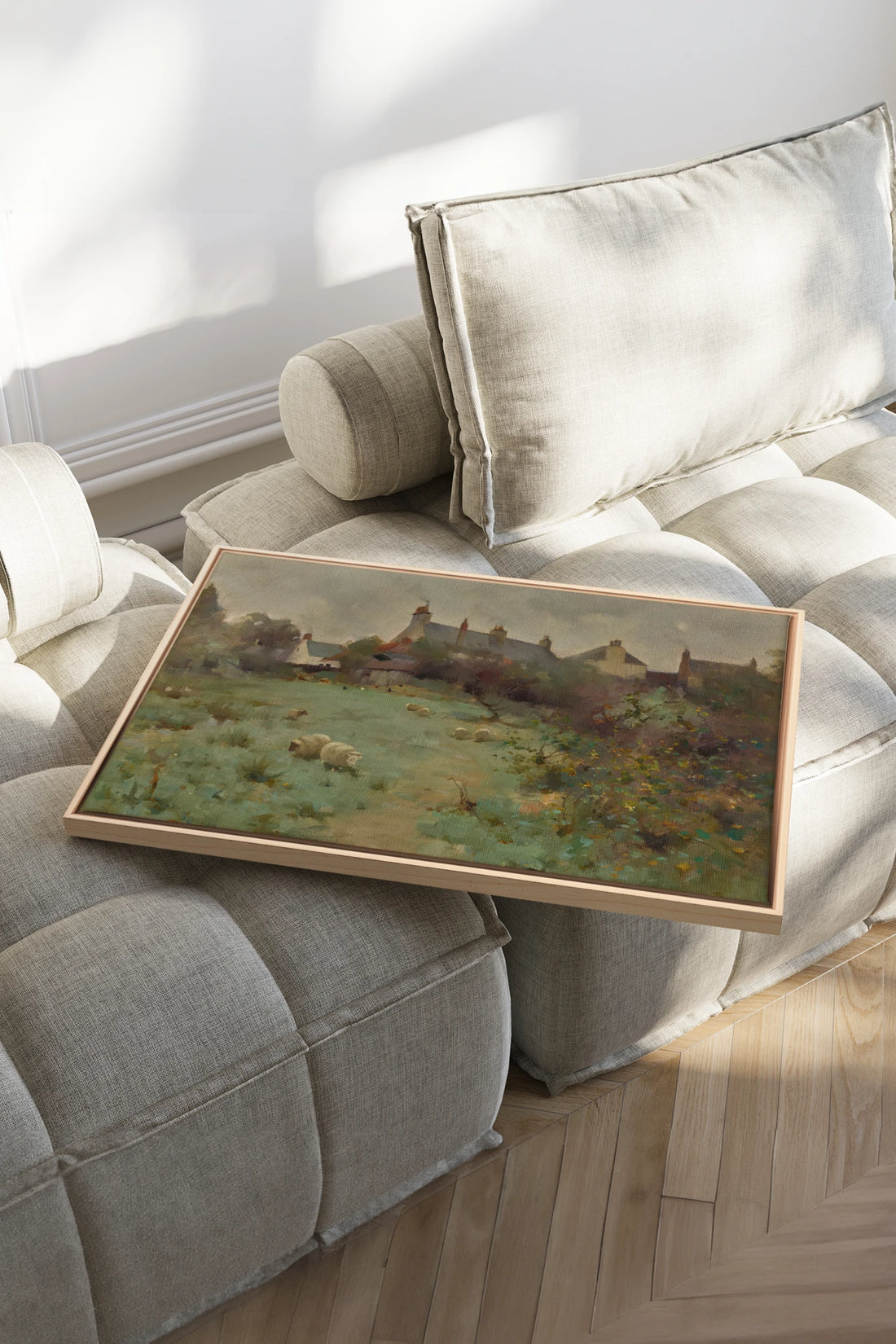 SALT AND SKY, Artwork on stretched canvas, framed Natural Light