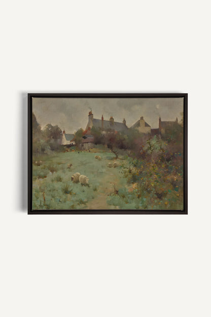 LE JARDIN DES PRÉS, Work on stretched canvas, framed Black