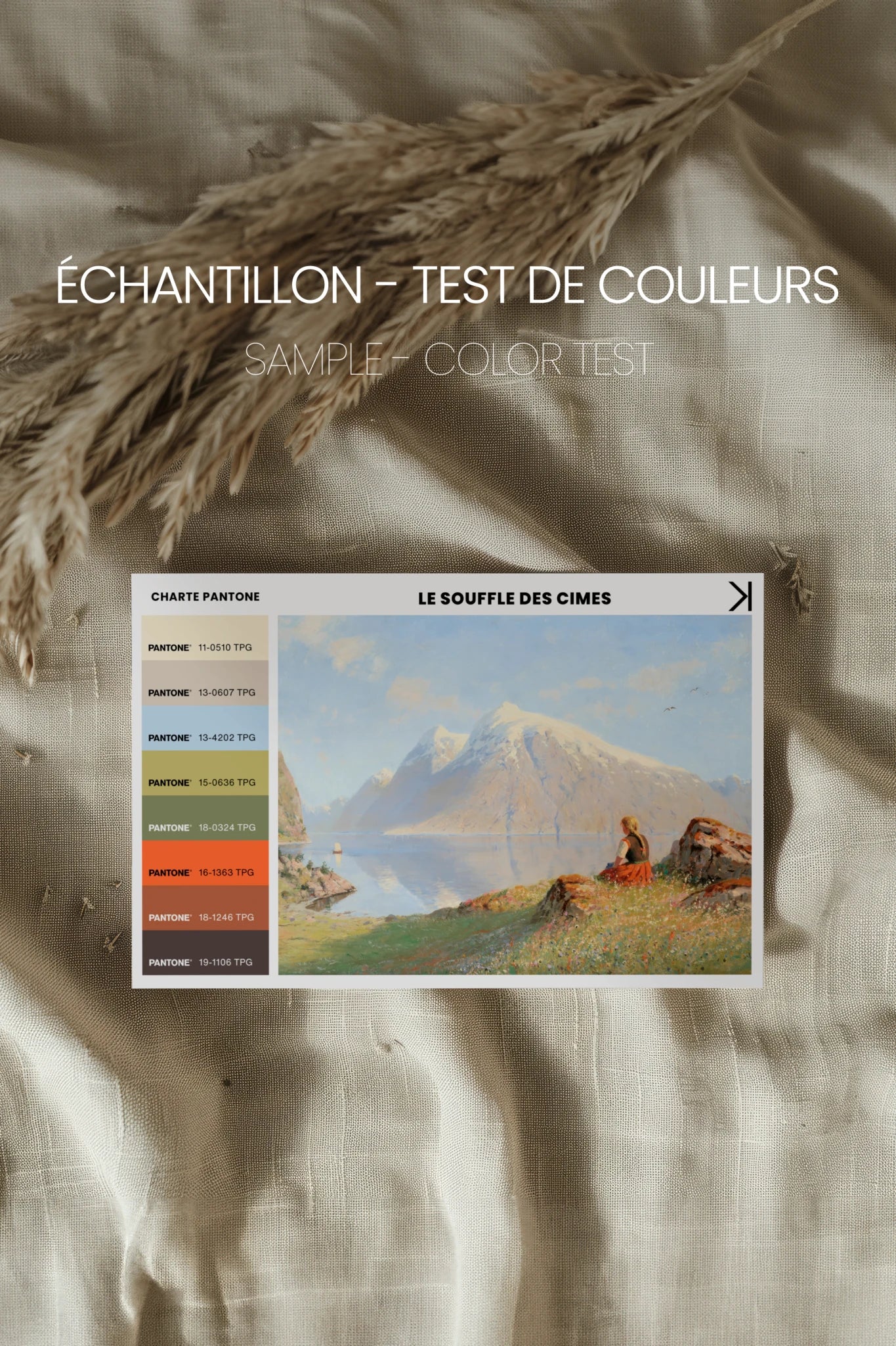 LA SOUFFLE DES CIMES, Oeuvre sur toile rigide, encadré Vintage Argent