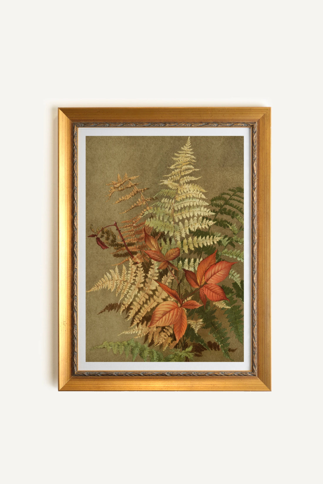LEAF RELIC, Oeuvre sur toile étirée, encadré Vintage Or