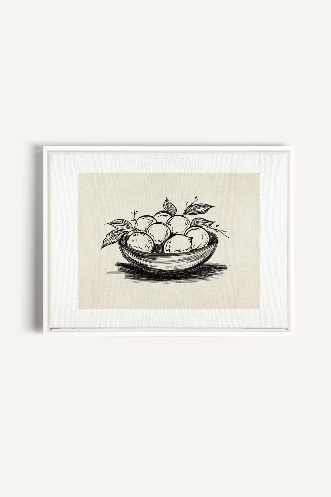 LEMON SKETCH, Oeuvre sur toile étirée, encadré Blanc