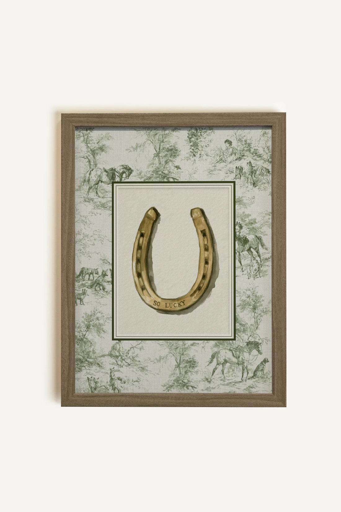 LE PORTE-BONHEUR, Oeuvre sur toile rigide, encadré brun chêne
