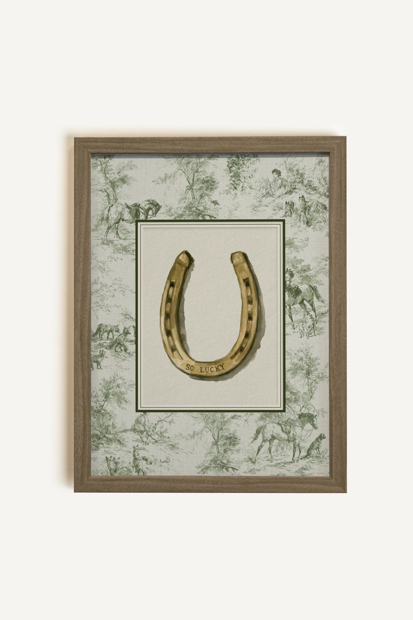 LE PORTE-BONHEUR, Oeuvre sur toile rigide, encadré brun chêne