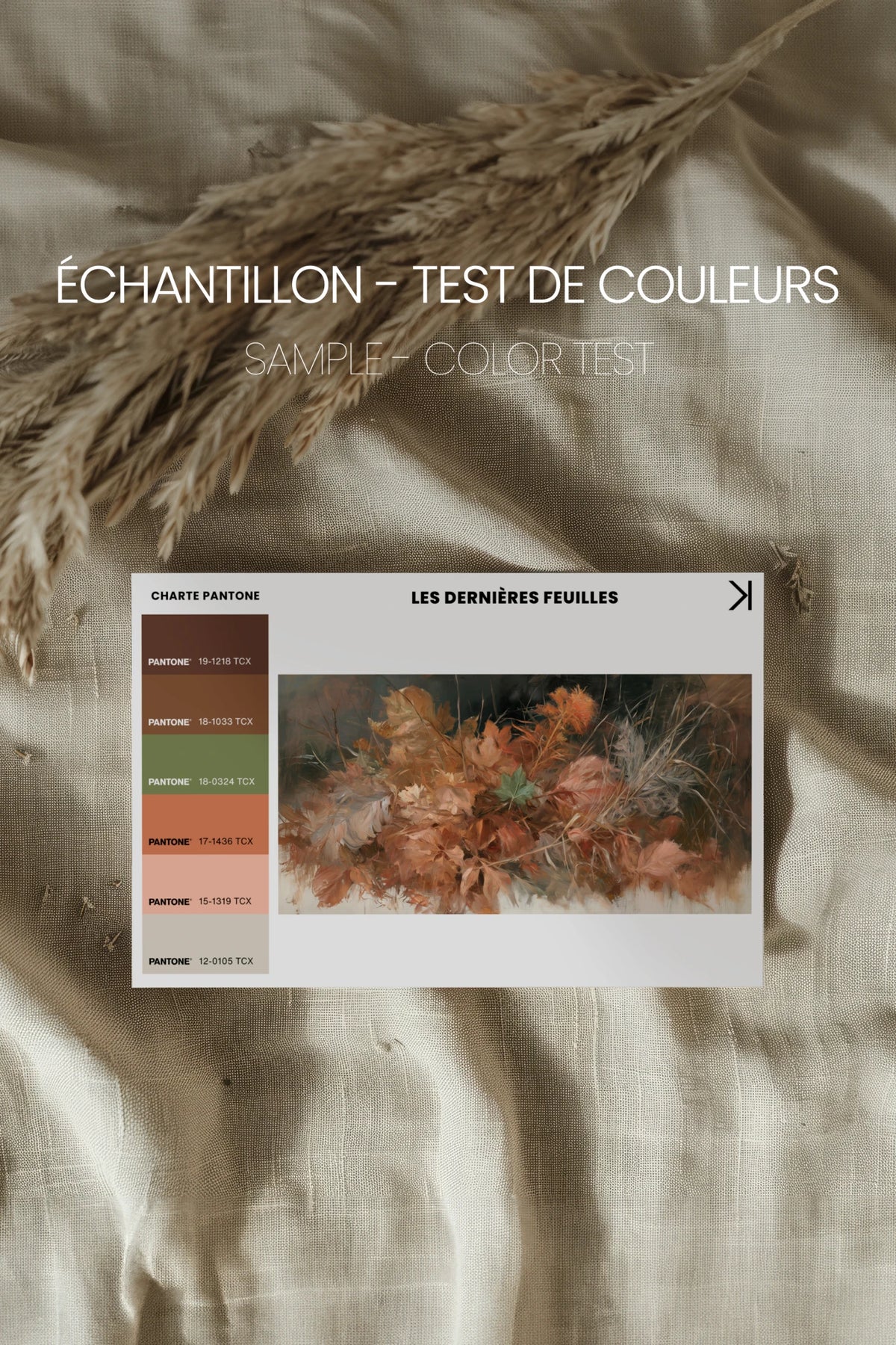 LES DERNIÈRES FEUILLES, Oeuvre sur toile étirée, encadré Naturel Clair