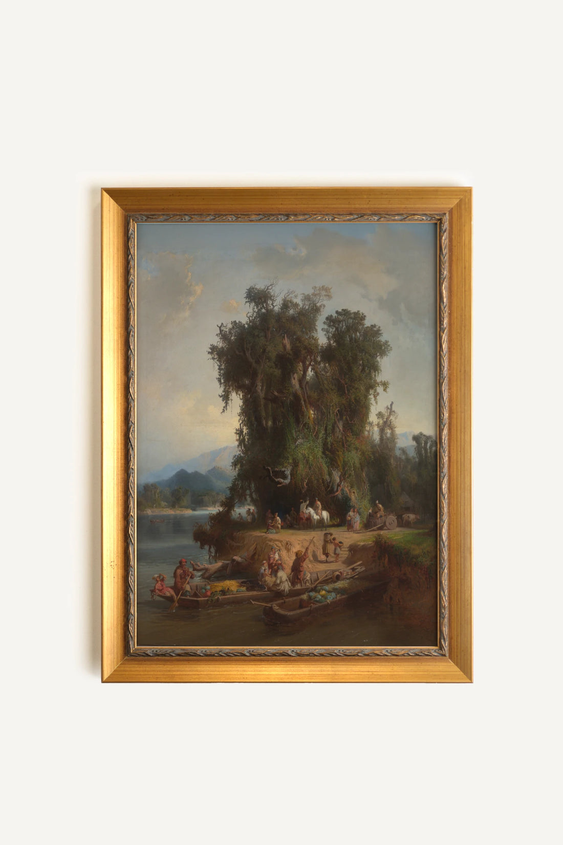 LES RIVES DU TEMPS, Oeuvre sur toile rigide, encadré Vintage Or