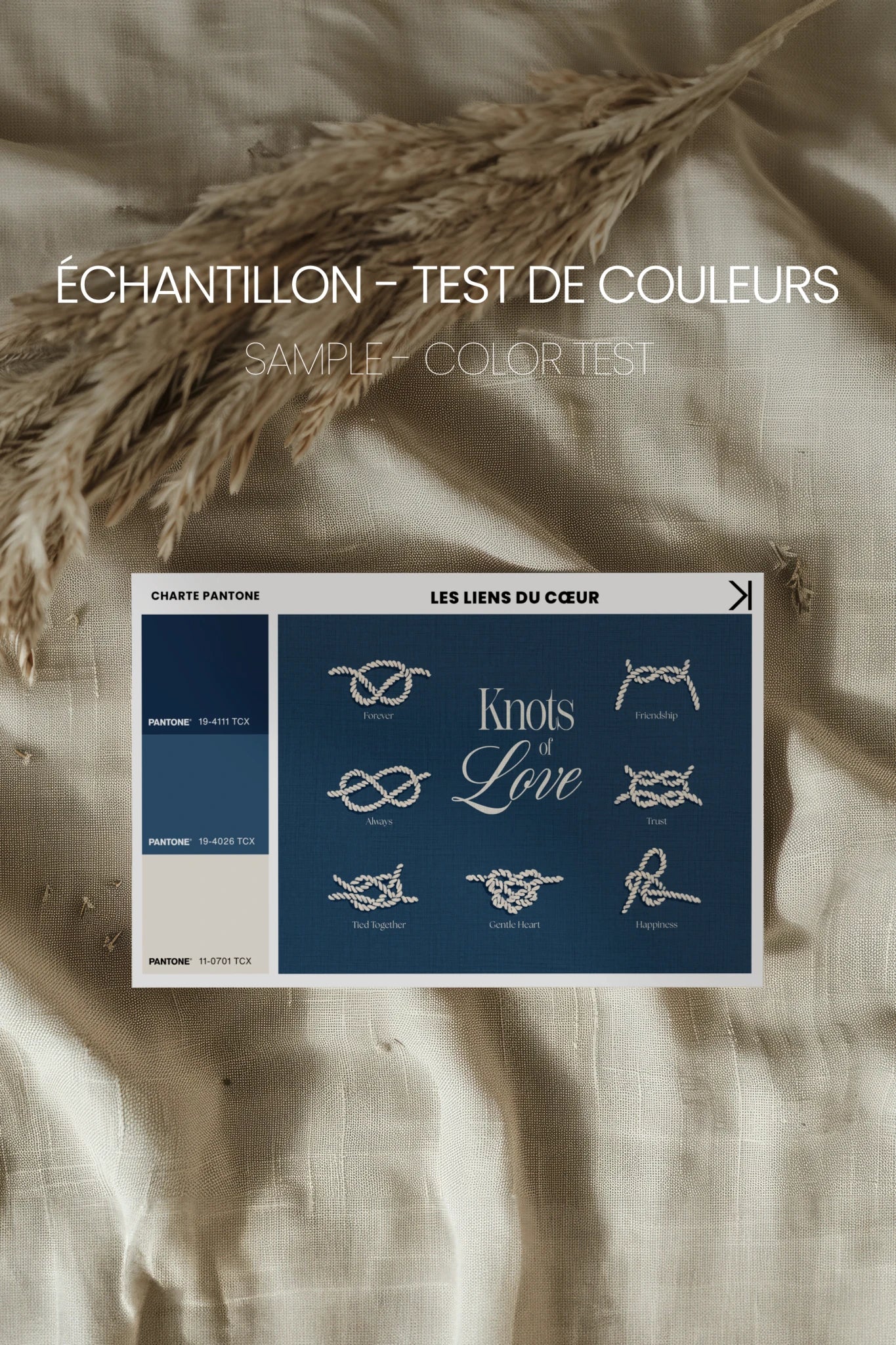 LES LIENS DU CŒUR, Oeuvre sur toile rigide, encadré naturel clair