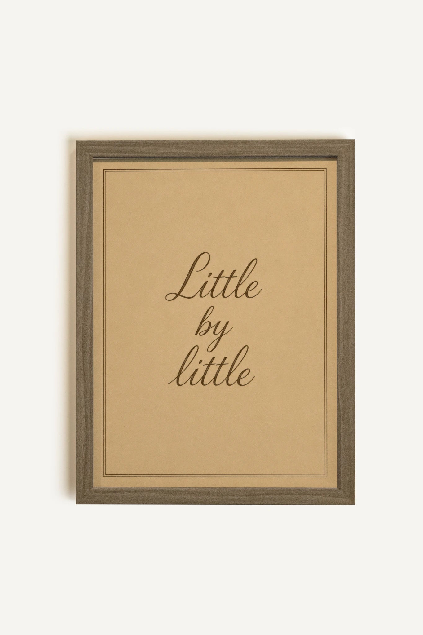 LITTLE BY LITTLE, Work on rigid canvas, framed in brown oak