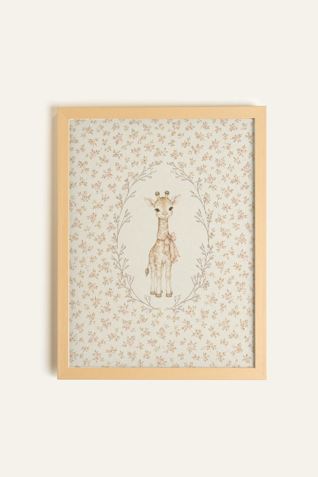 LITTLE GIRAFFE, Oeuvre sur toile rigide, encadré Naturel Clair
