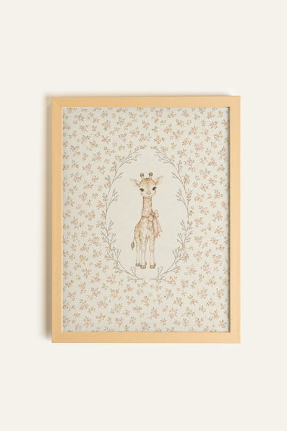 LITTLE GIRAFFE, Oeuvre sur toile rigide, encadré Naturel Clair