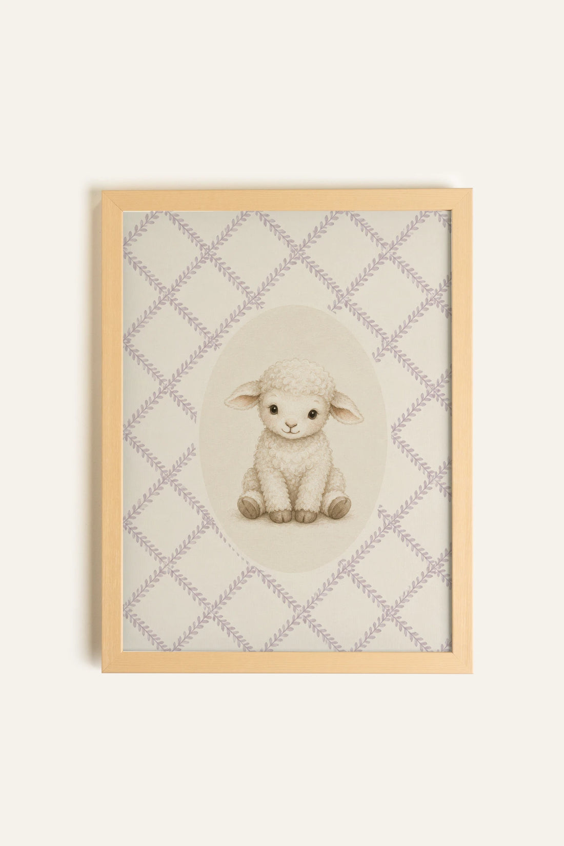 LITTLE LAMB, Oeuvre sur toile rigide, encadré Naturel Clair