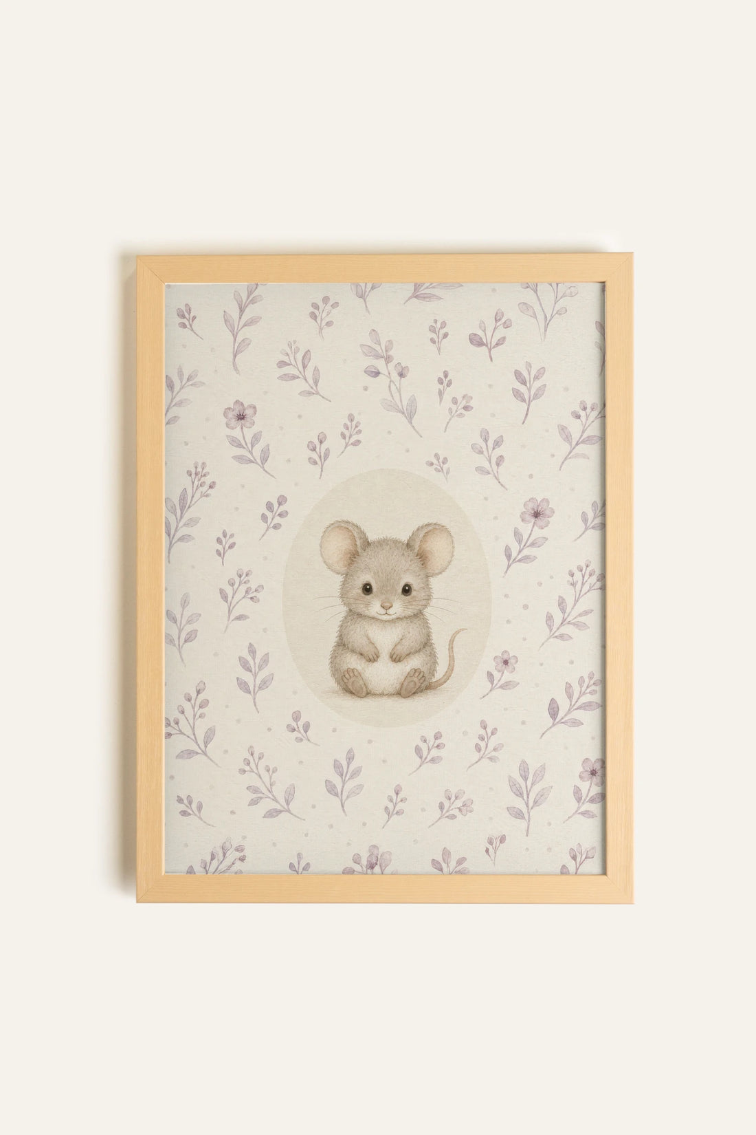 LITTLE MOUSE, Oeuvre sur toile rigide, encadré Naturel Clair