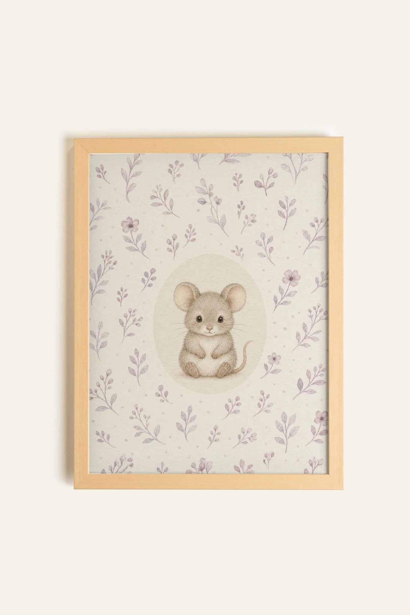 LITTLE MOUSE, Work on rigid canvas, framed in Light Natural