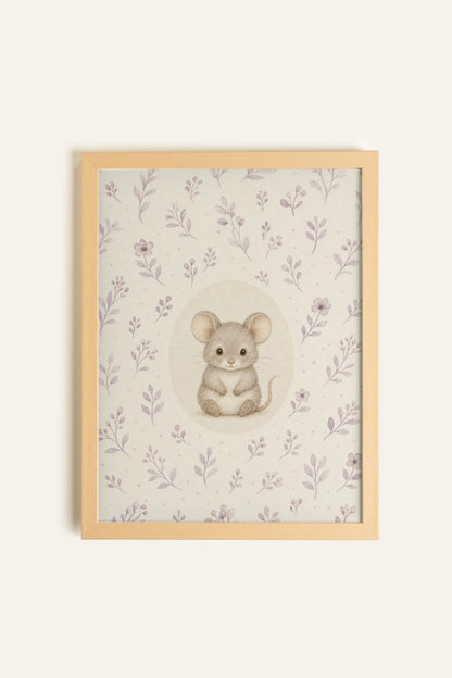 LITTLE MOUSE, Work on rigid canvas, framed in Light Natural