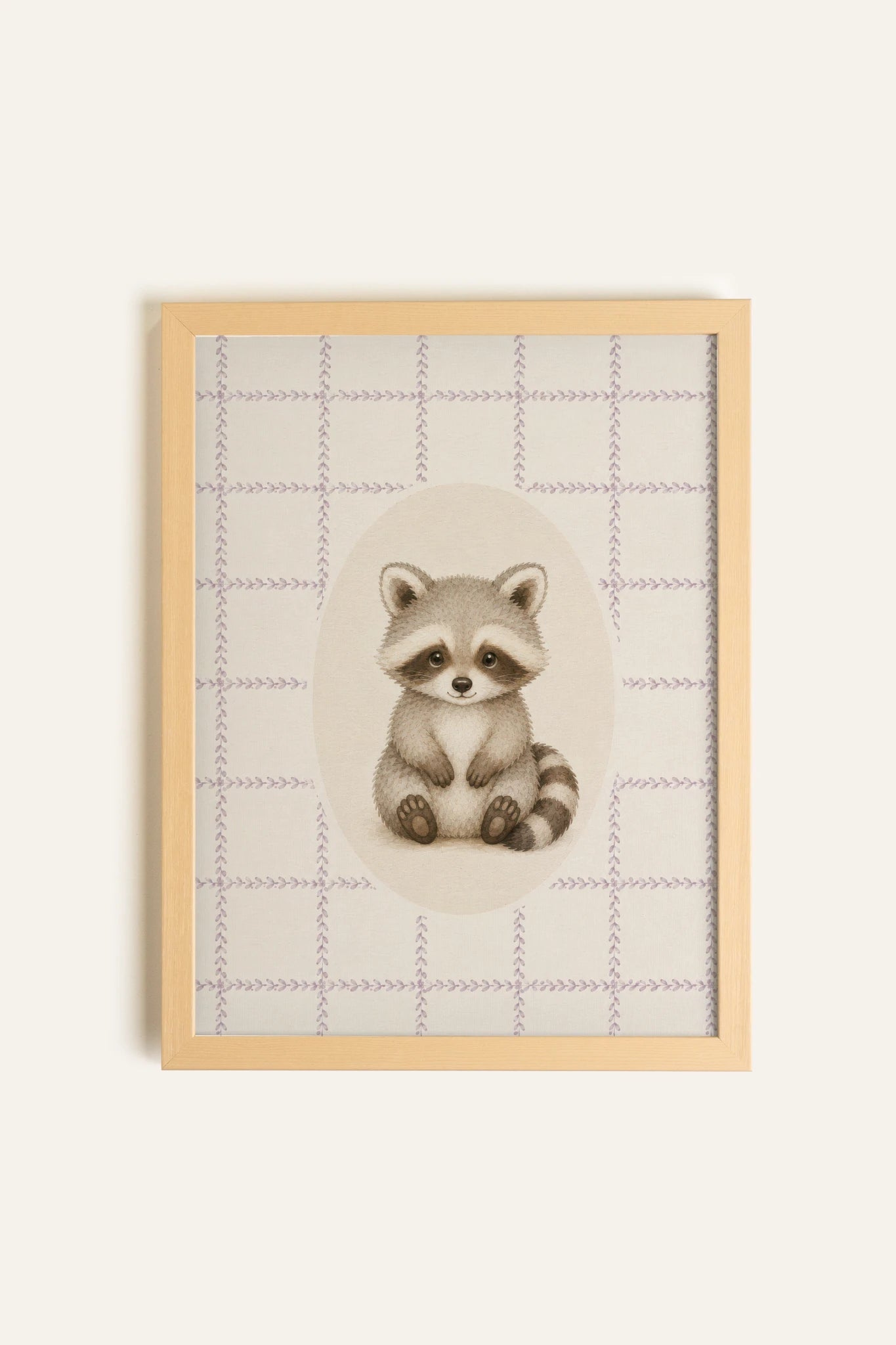 LITTLE RACCOON, Oeuvre sur toile rigide, encadré Naturel Clair