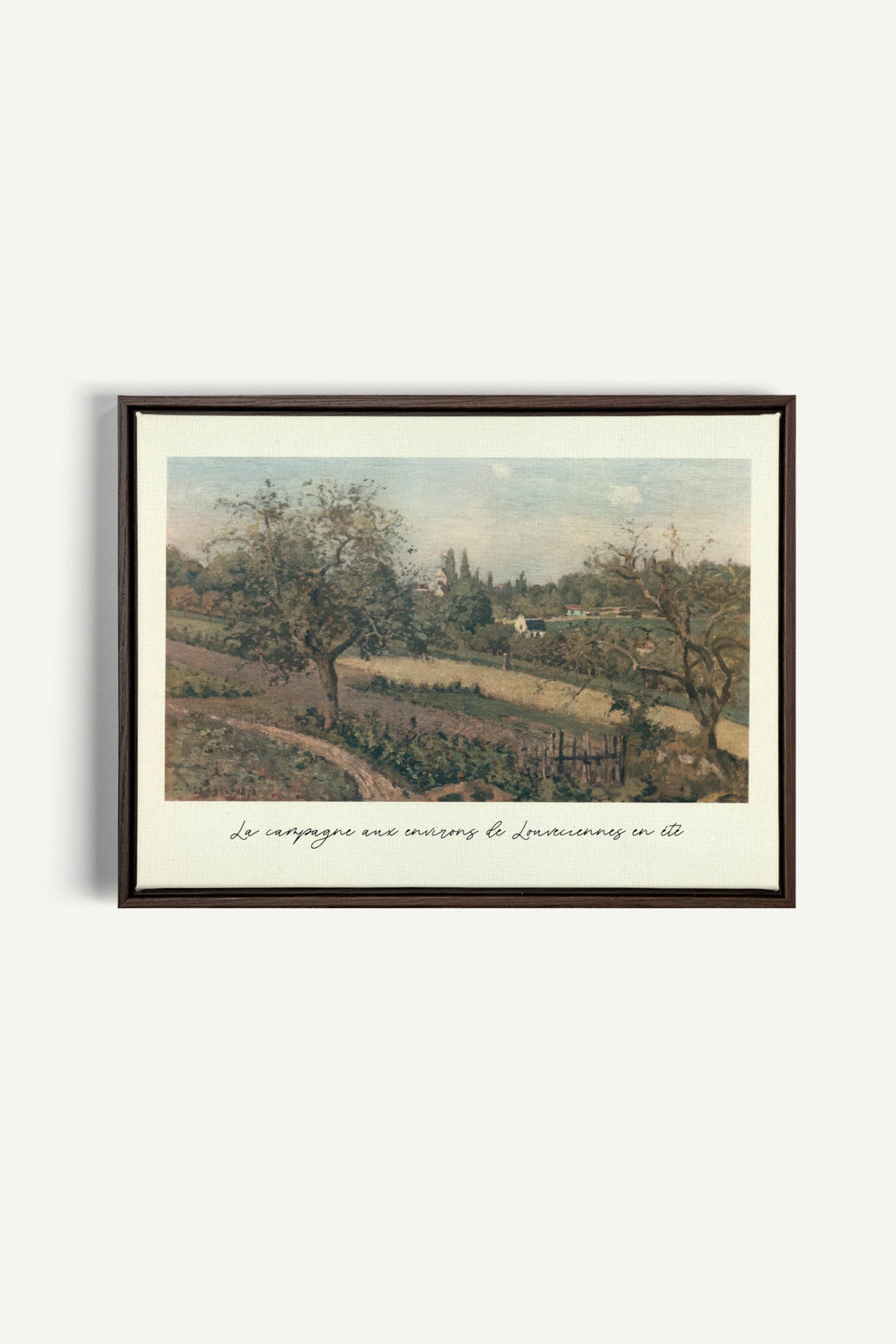 LOUVECIENNES EN ÉTÉ, Oeuvre sur toile étirée, encadré Brun Noyer