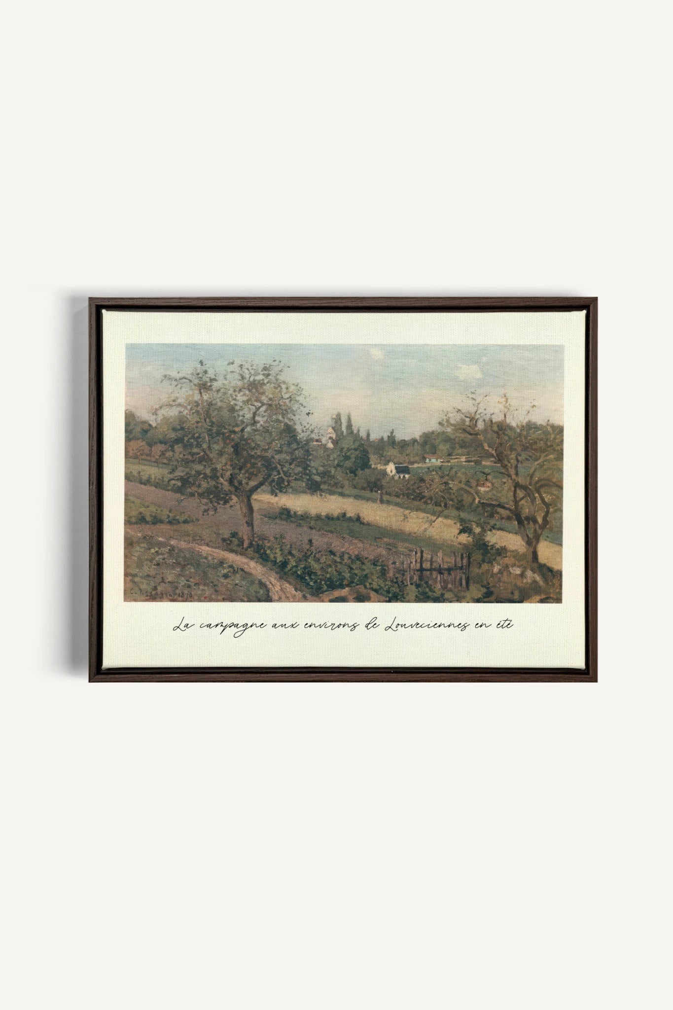 LOUVECIENNES EN ÉTÉ, Oeuvre sur toile étirée, encadré Brun Noyer