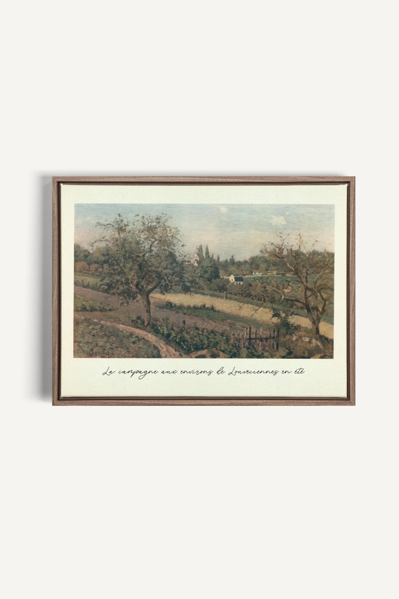 LOUVECIENNES EN ÉTÉ, Oeuvre sur toile étirée, encadré Brun Chêne