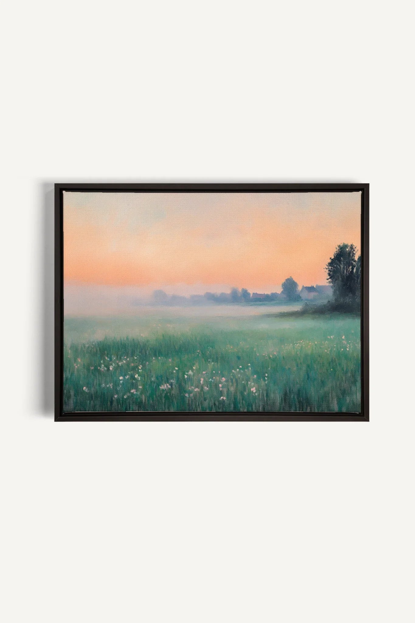 OLEKA CANVAS - LUEUR DU MATIN, Oeuvre sur toile étirée, encadré Noir