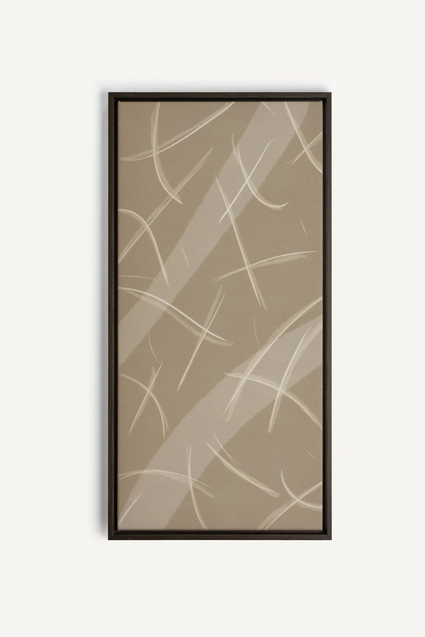 OLEKA CANVAS - LUMINOUS LINES, Oeuvre sur toile étirée, encadré Brun Noyer