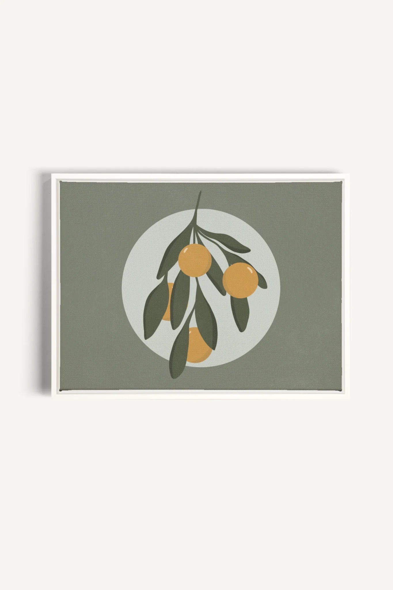 OLEKA CANVAS - LUNAR CITRUS, Oeuvre sur toile étirée, encadré Blanc