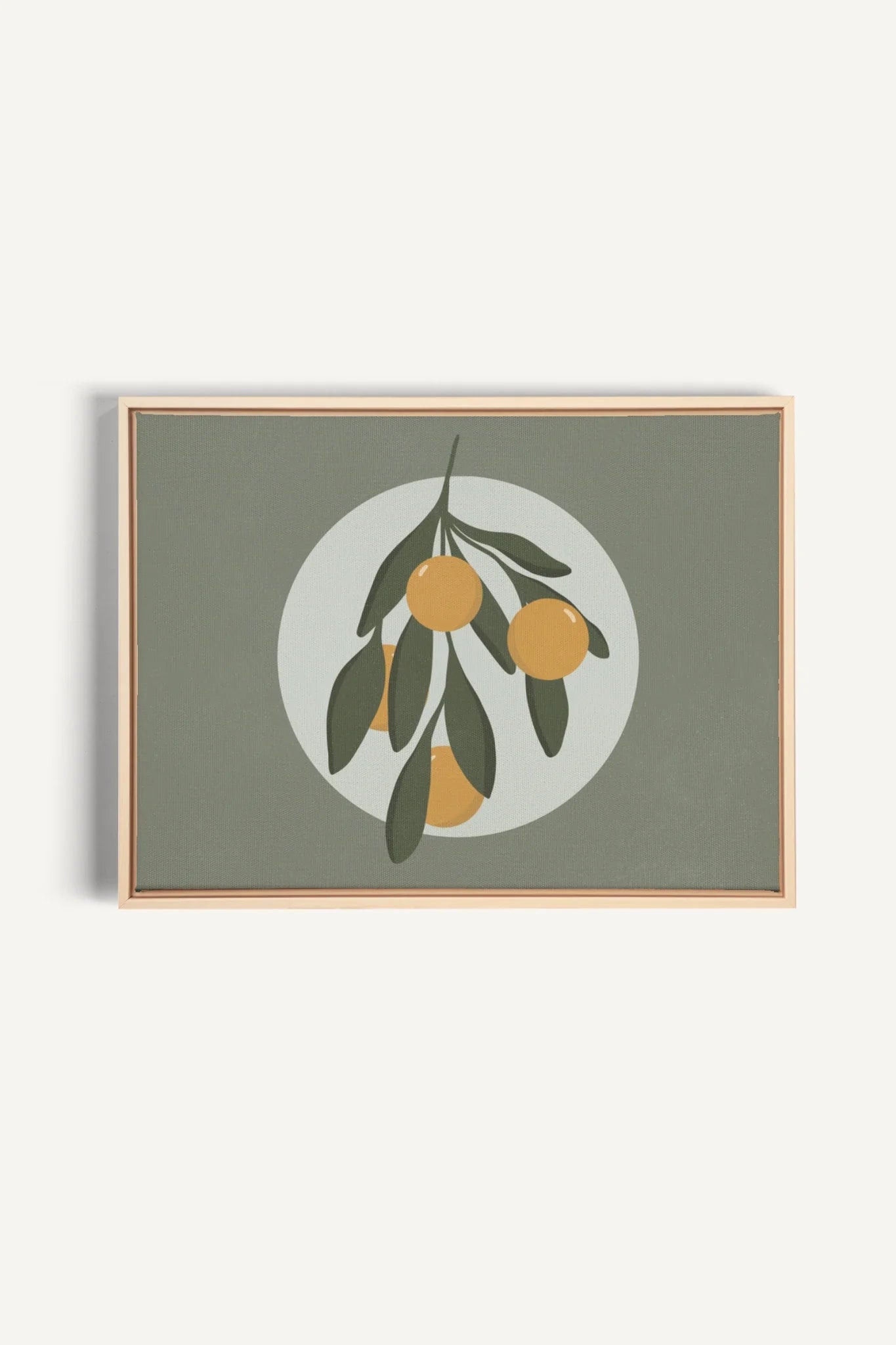 OLEKA CANVAS - LUNAR CITRUS, Oeuvre sur toile étirée, encadré Naturel Clair