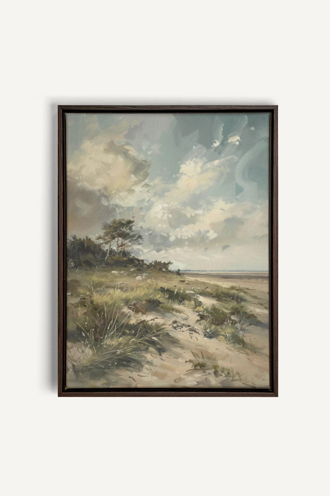 OLEKA CANVAS - LUSH LITTORAL, Oeuvre sur toile étirée, encadré Brun Noyer