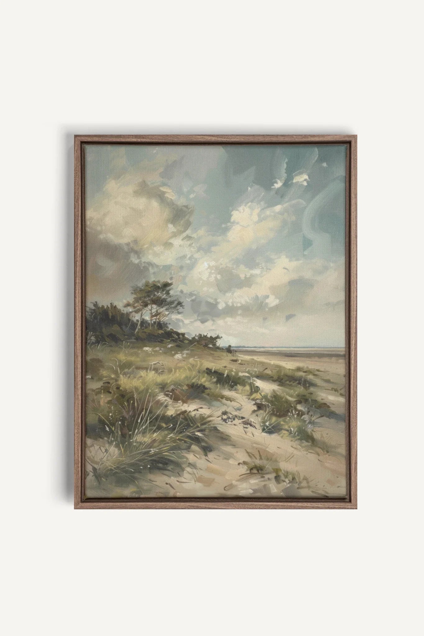 OLEKA CANVAS - LUSH LITTORAL, Oeuvre sur toile étirée, encadré Brun Chêne