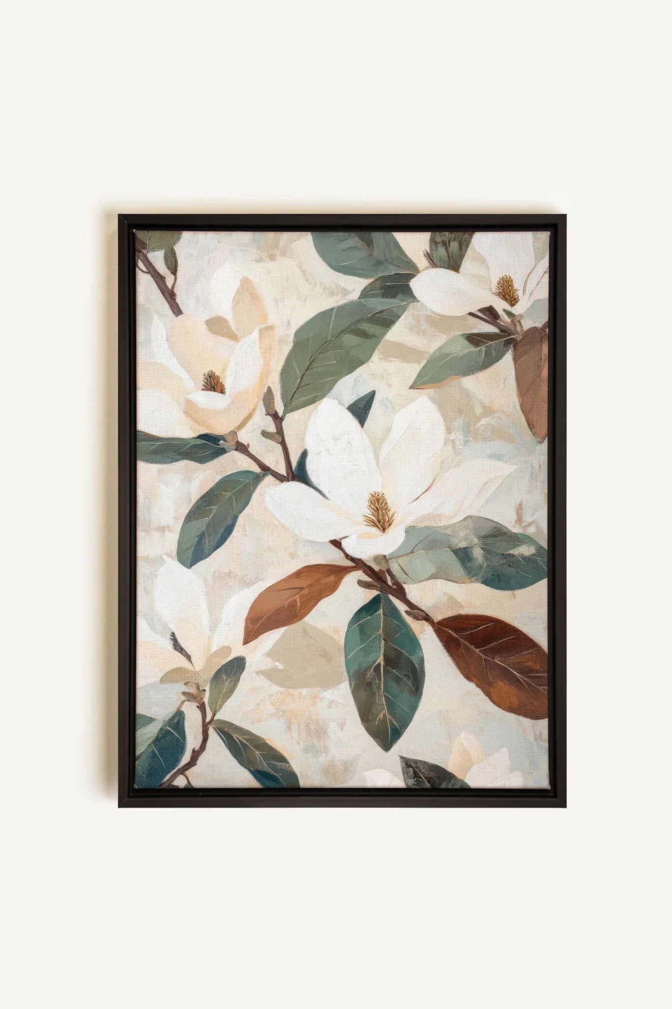 OLEKA CANVAS - MAGNOLIA BLOOMS, Oeuvre sur toile étirée, encadré Noir