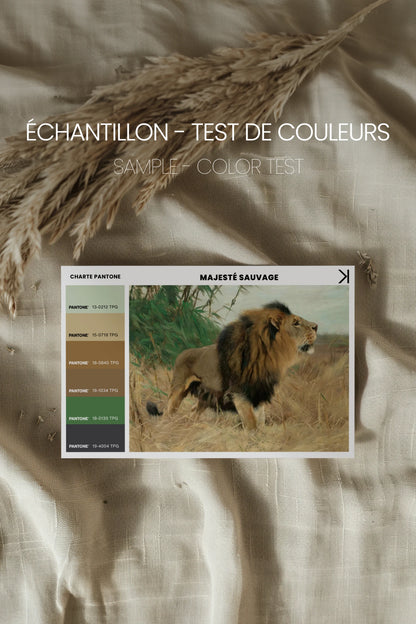 MAJESTÉ SAUVAGE, Artwork on rigid canvas, framed in Vintage Gold