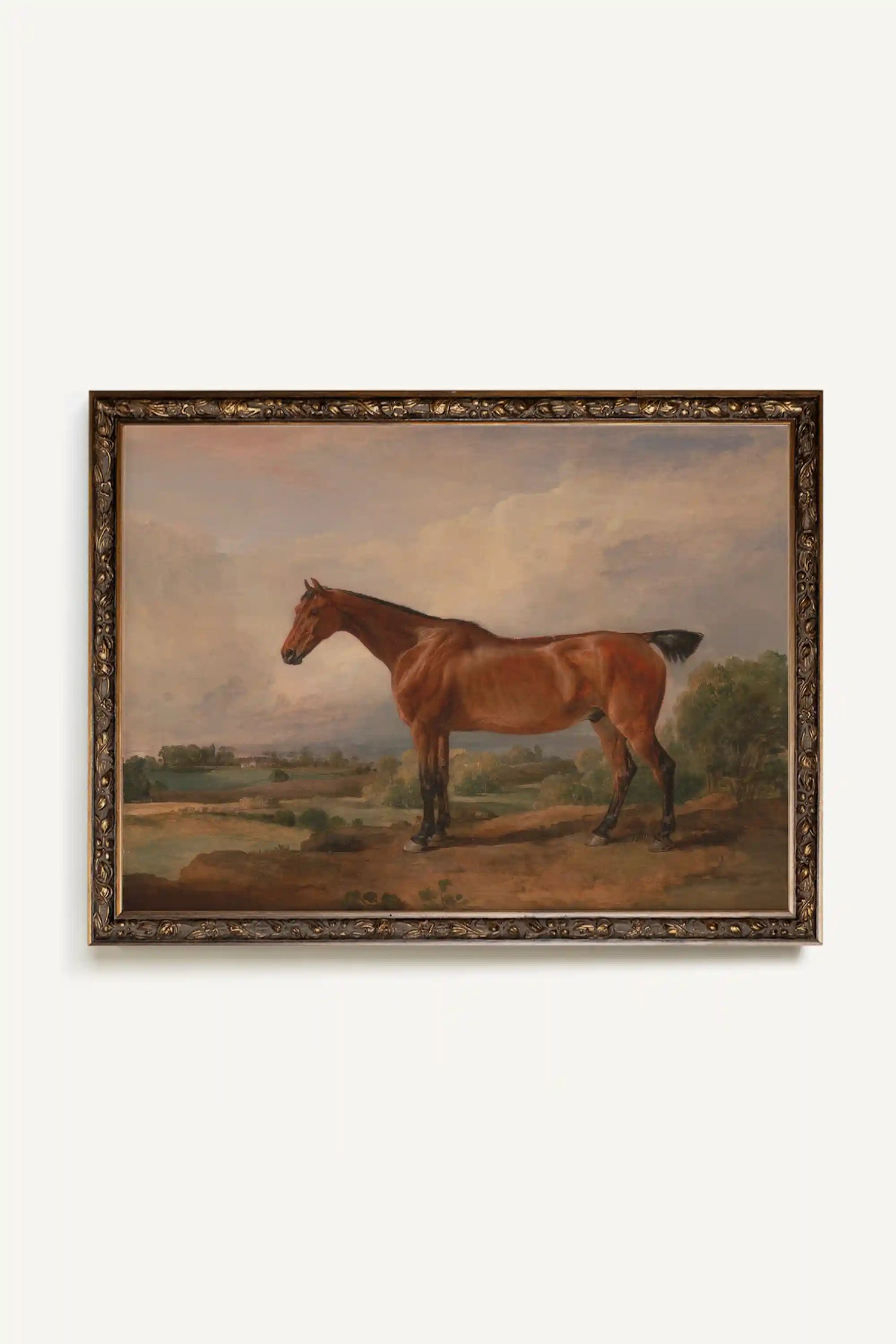 MAJESTÉ ÉQUESTRE, Oeuvre sur toile étirée, encadré Vintage Bronze