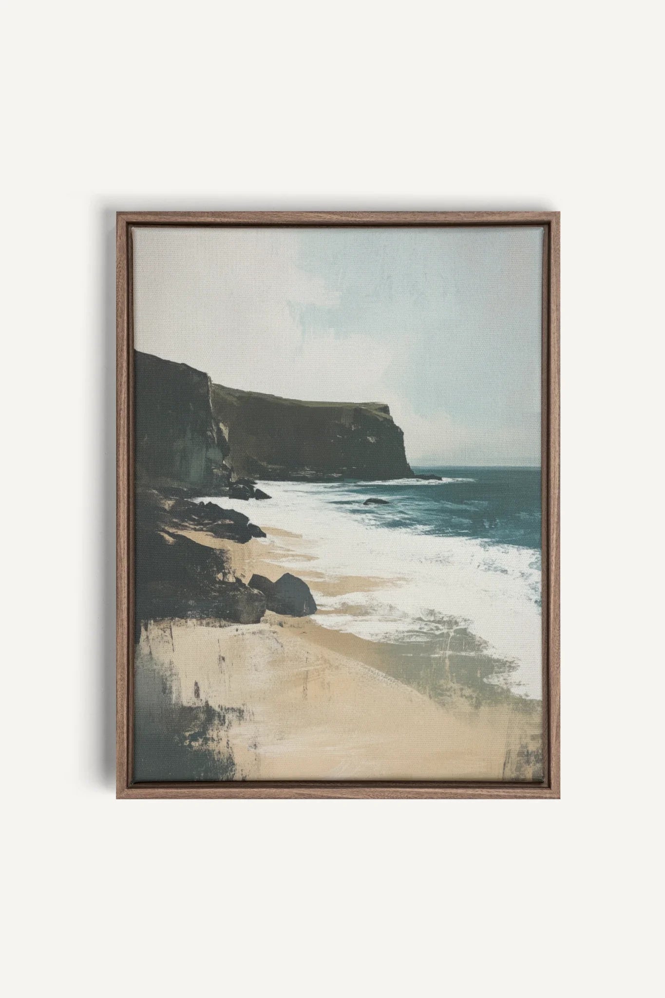 OLEKA CANVAS - MAJESTIC CLIFFS, Oeuvre sur toile étirée, encadré Brun Chêne