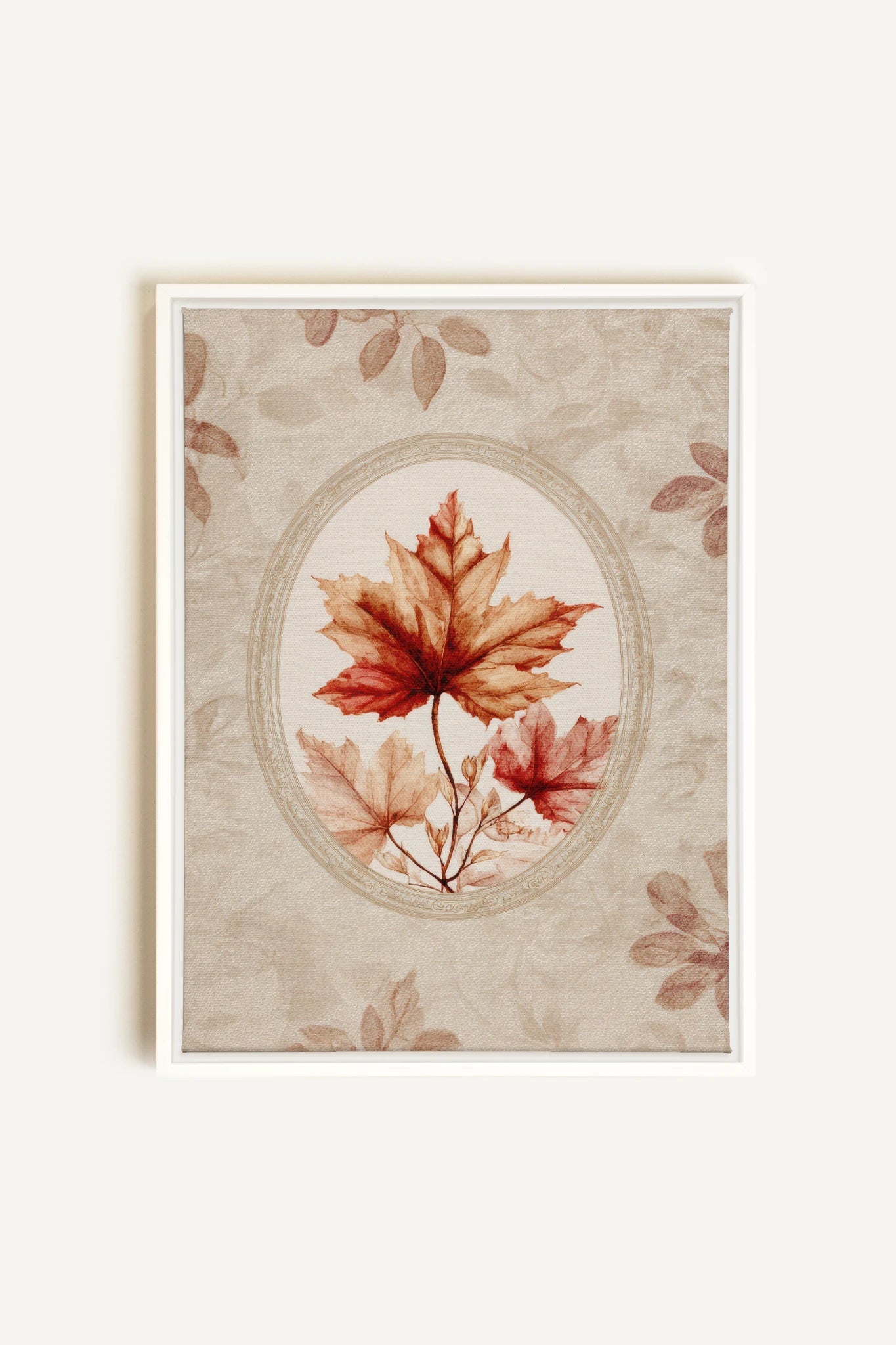MAPLE MEMORY, Artwork on stretched canvas, framed in white