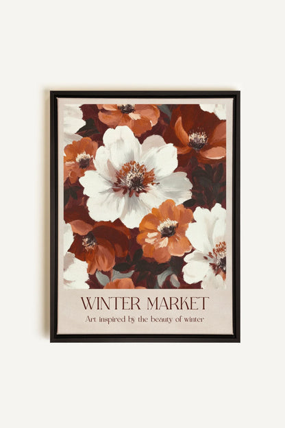 OLEKA CANVAS - MARCHÉ HIVERNAL I, Oeuvre sur toile étirée, encadré Noir