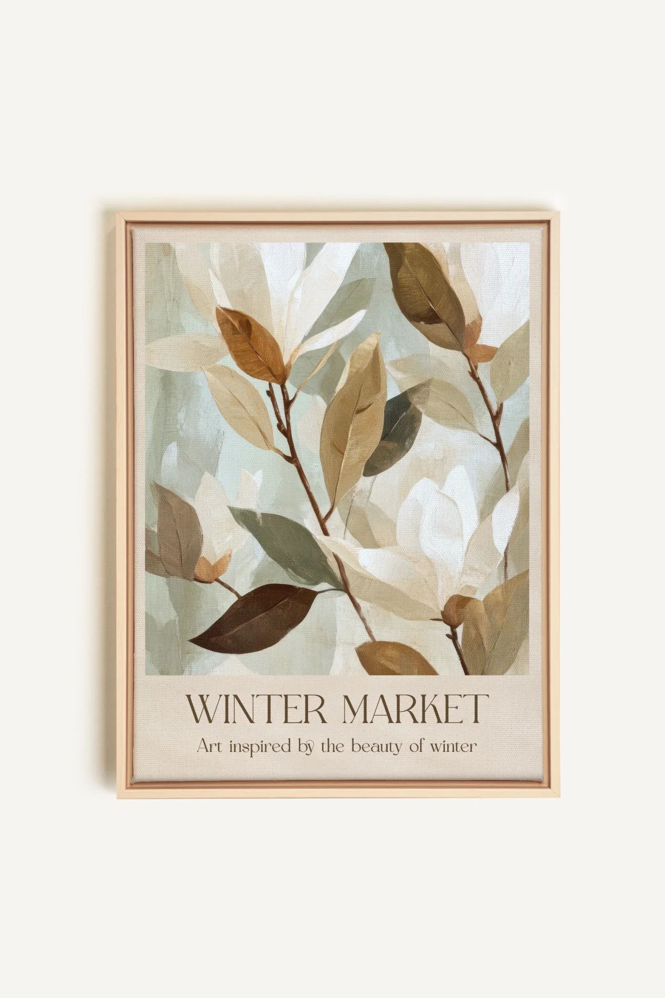 OLEKA CANVAS - MARCHÉ HIVERNAL III, Oeuvre sur toile étirée, encadré Naturel Clair