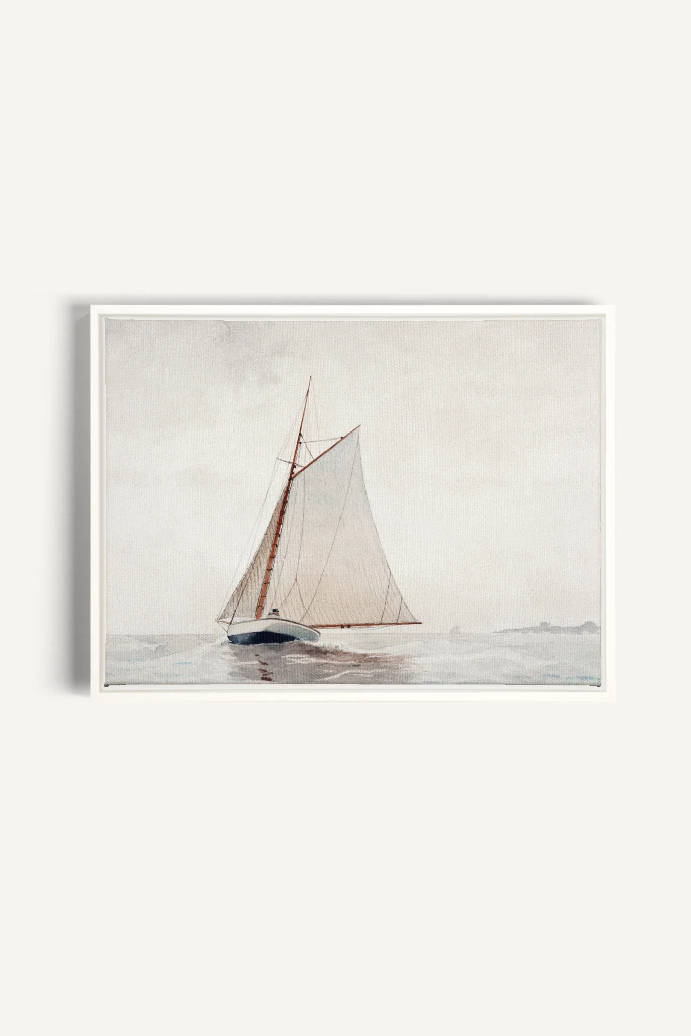 OLEKA CANVAS - MARÉE DOUCE, Oeuvre sur toile étirée, encadré Blanc