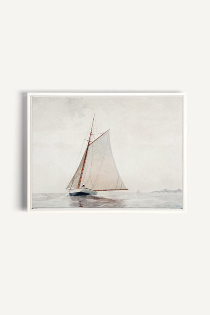 OLEKA CANVAS - MARÉE DOUCE, Oeuvre sur toile étirée, encadré Blanc