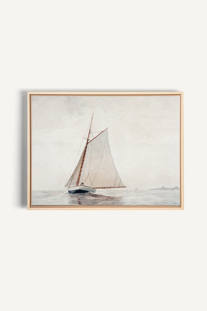 OLEKA CANVAS - MARÉE DOUCE, Oeuvre sur toile étirée, encadré Naturel Clair