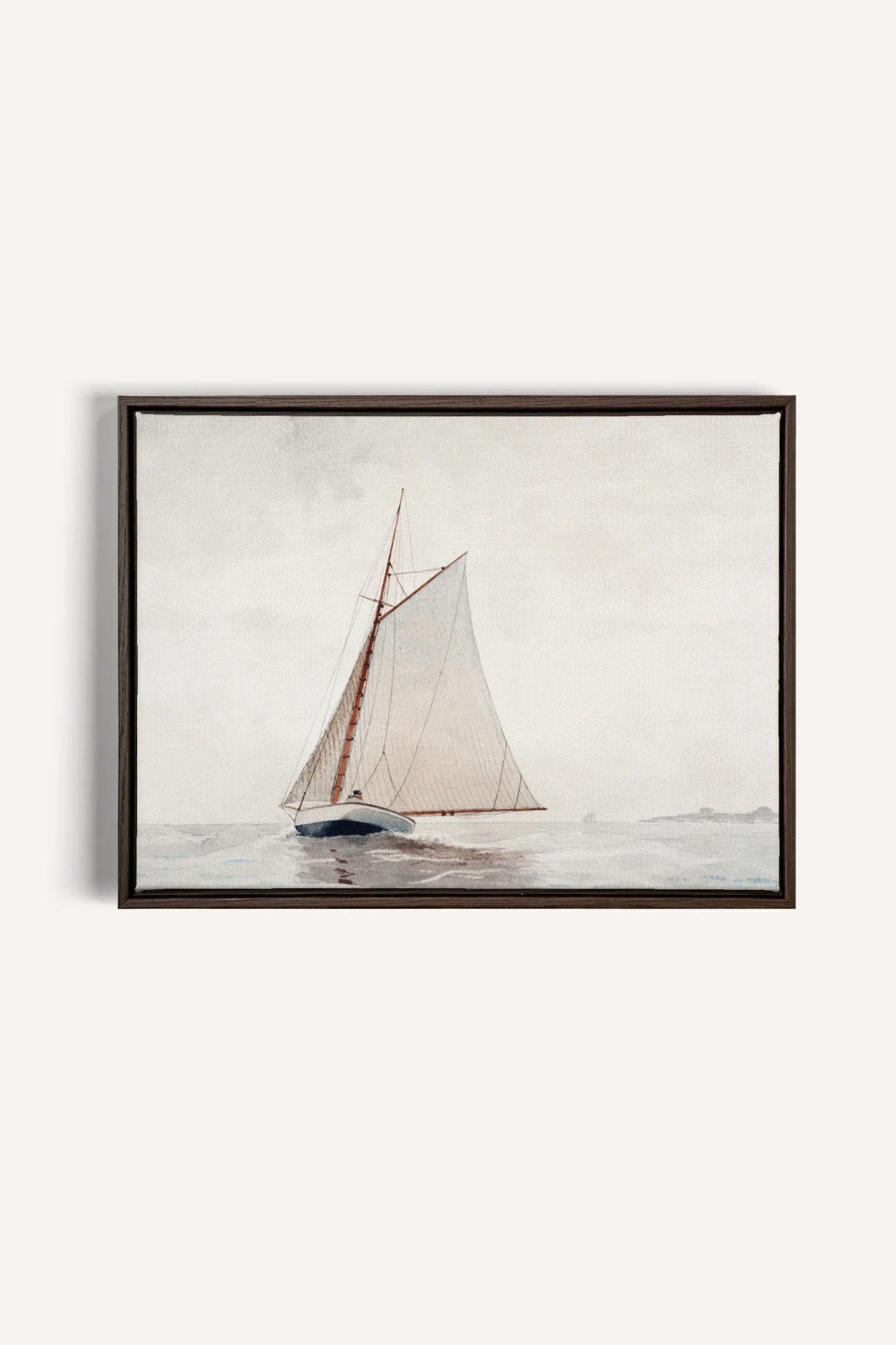 OLEKA CANVAS - MARÉE DOUCE, Oeuvre sur toile étirée, encadré Brun Noyer