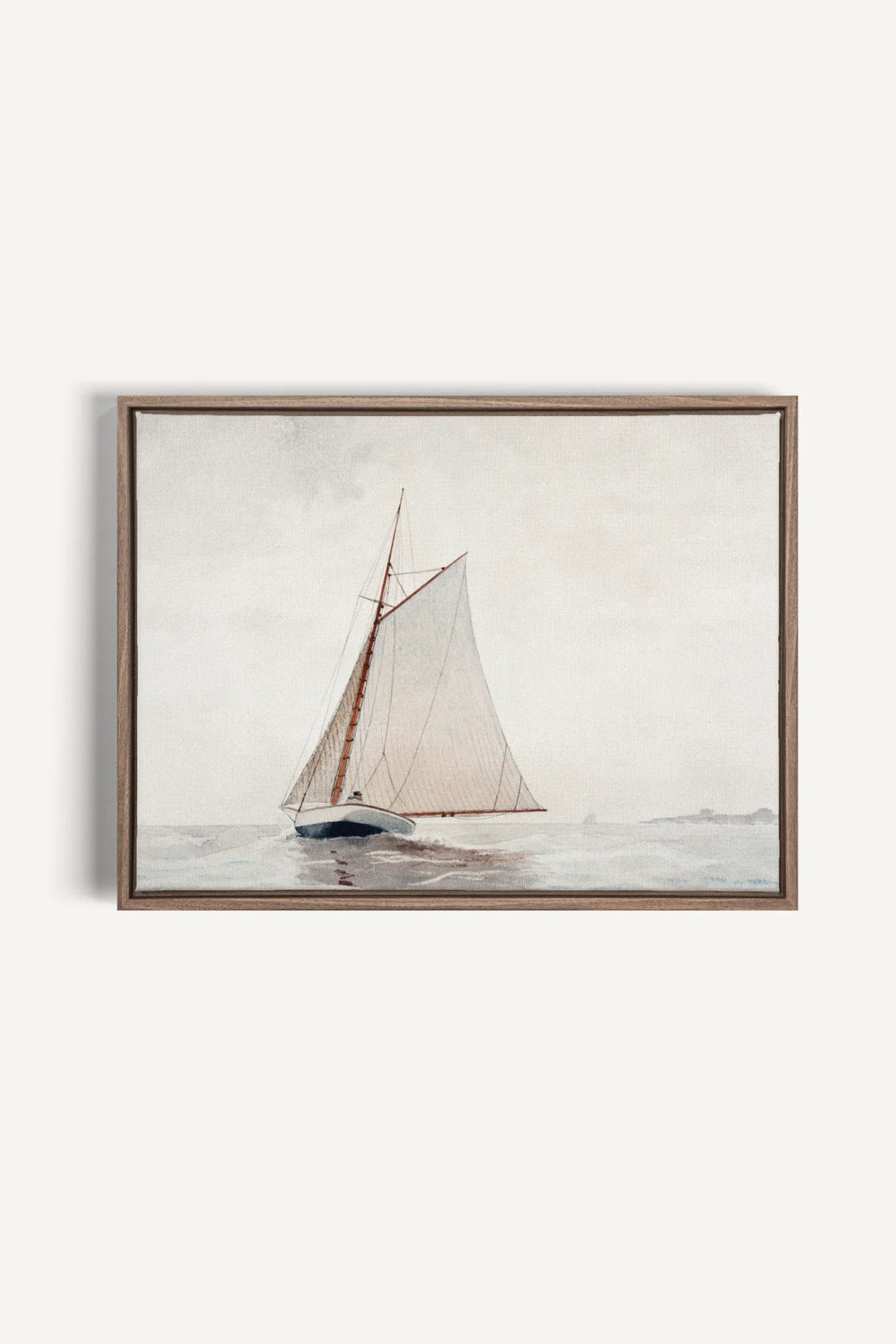 OLEKA CANVAS - MARÉE DOUCE, Oeuvre sur toile étirée, encadré Brun Chêne