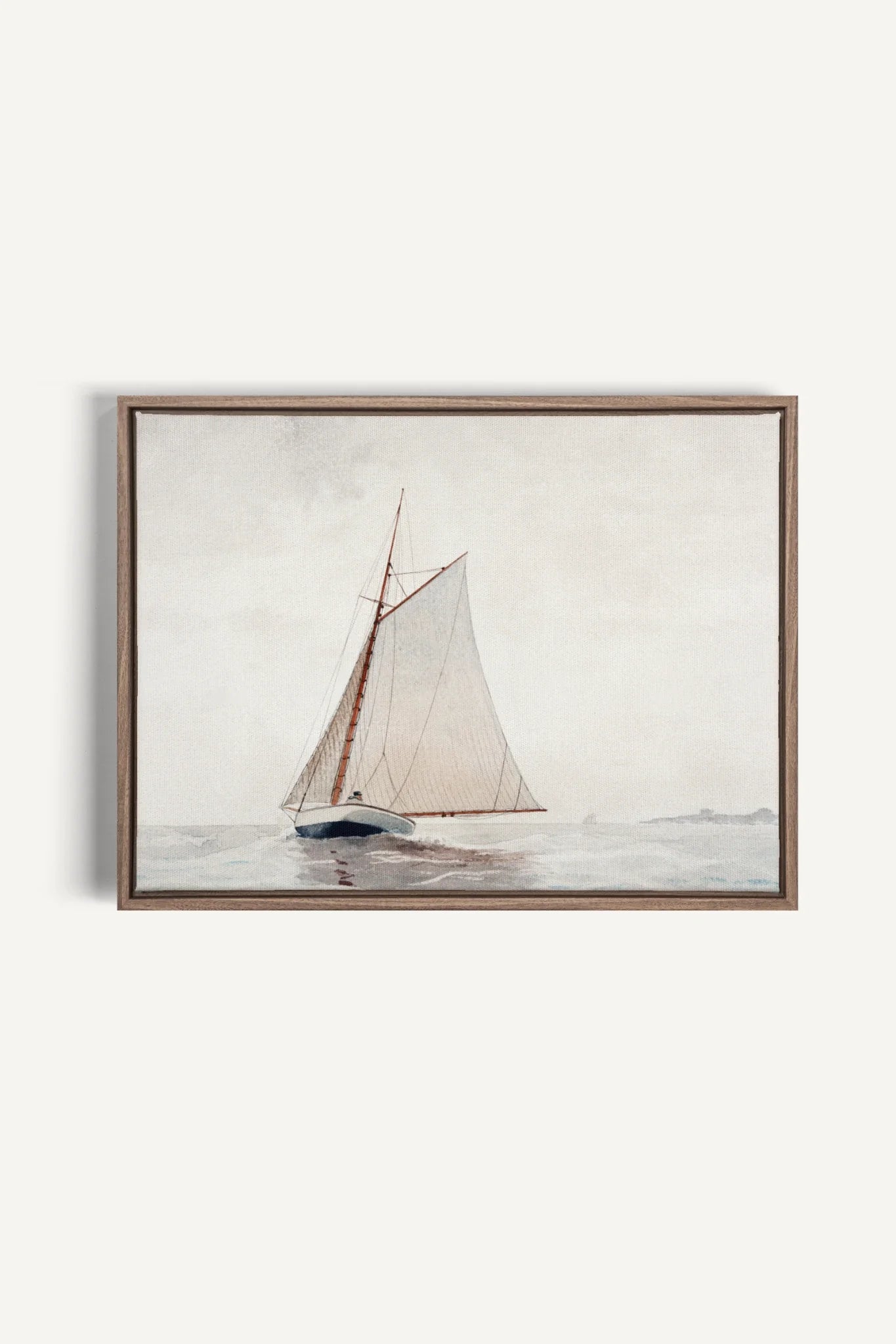 OLEKA CANVAS - MARÉE DOUCE, Oeuvre sur toile étirée, encadré Brun Chêne