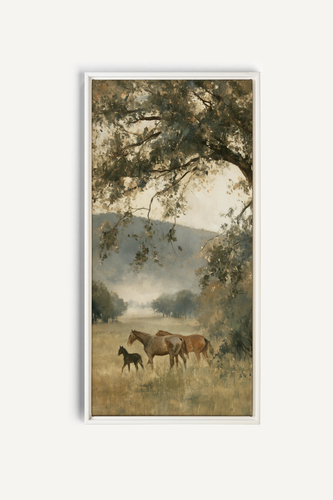 MEADOW FAMILY, Artwork on stretched canvas, White frame