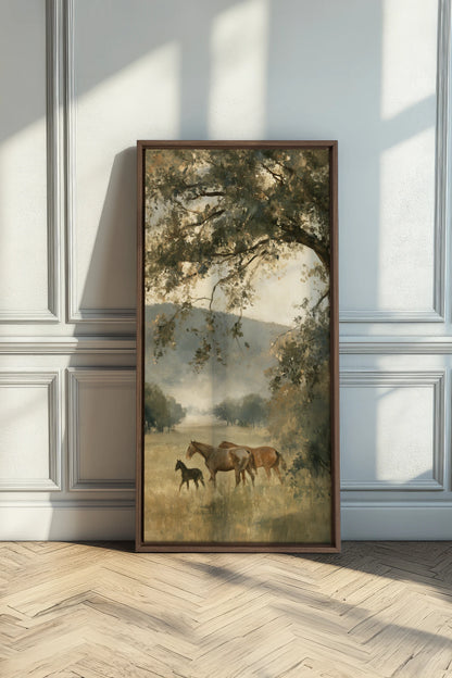 MEADOW FAMILY, Oeuvre sur toile étirée, encadré Brun Chêne