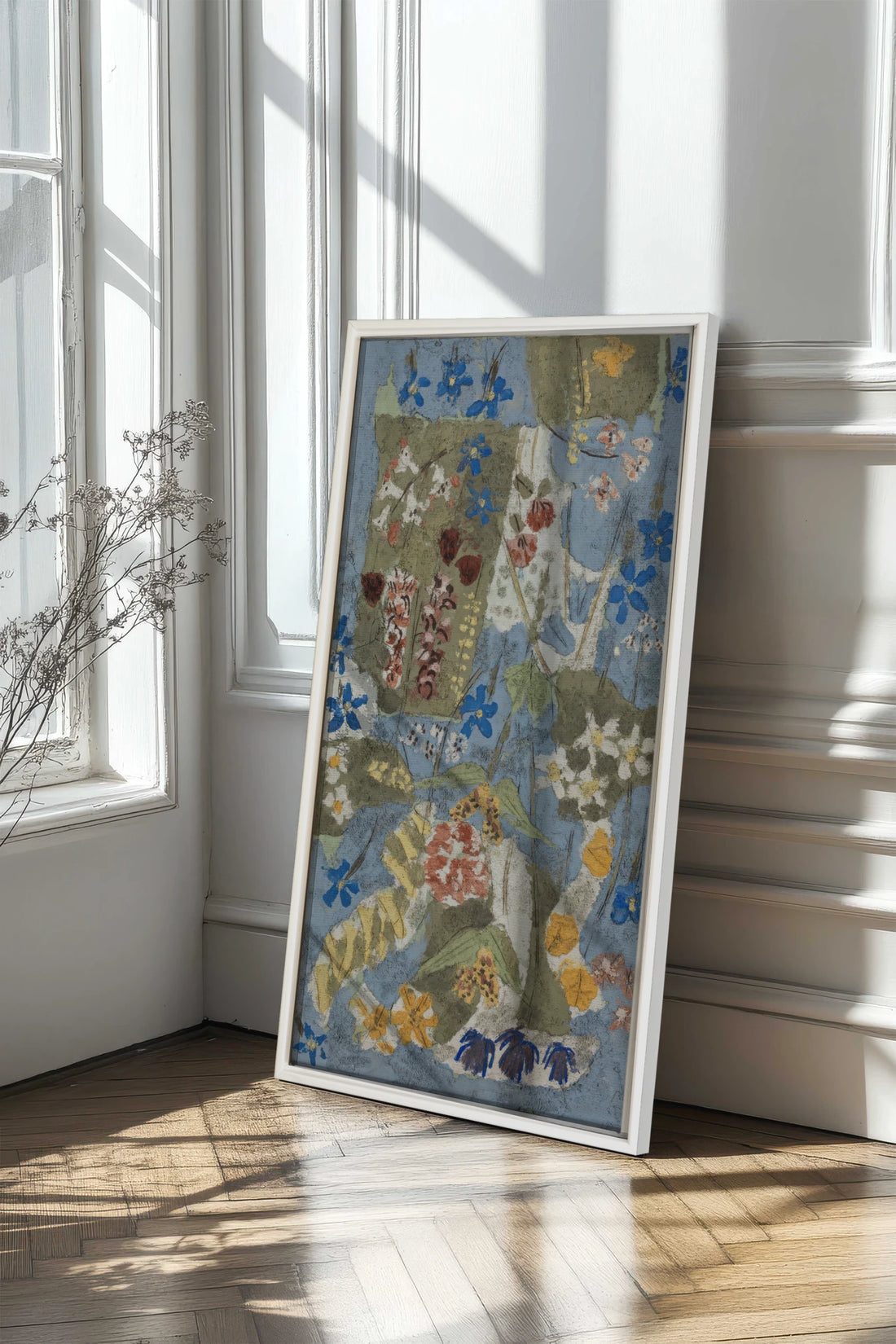 MEADOW TAPESTRY, Oeuvre sur toile étirée, encadré Blanc
