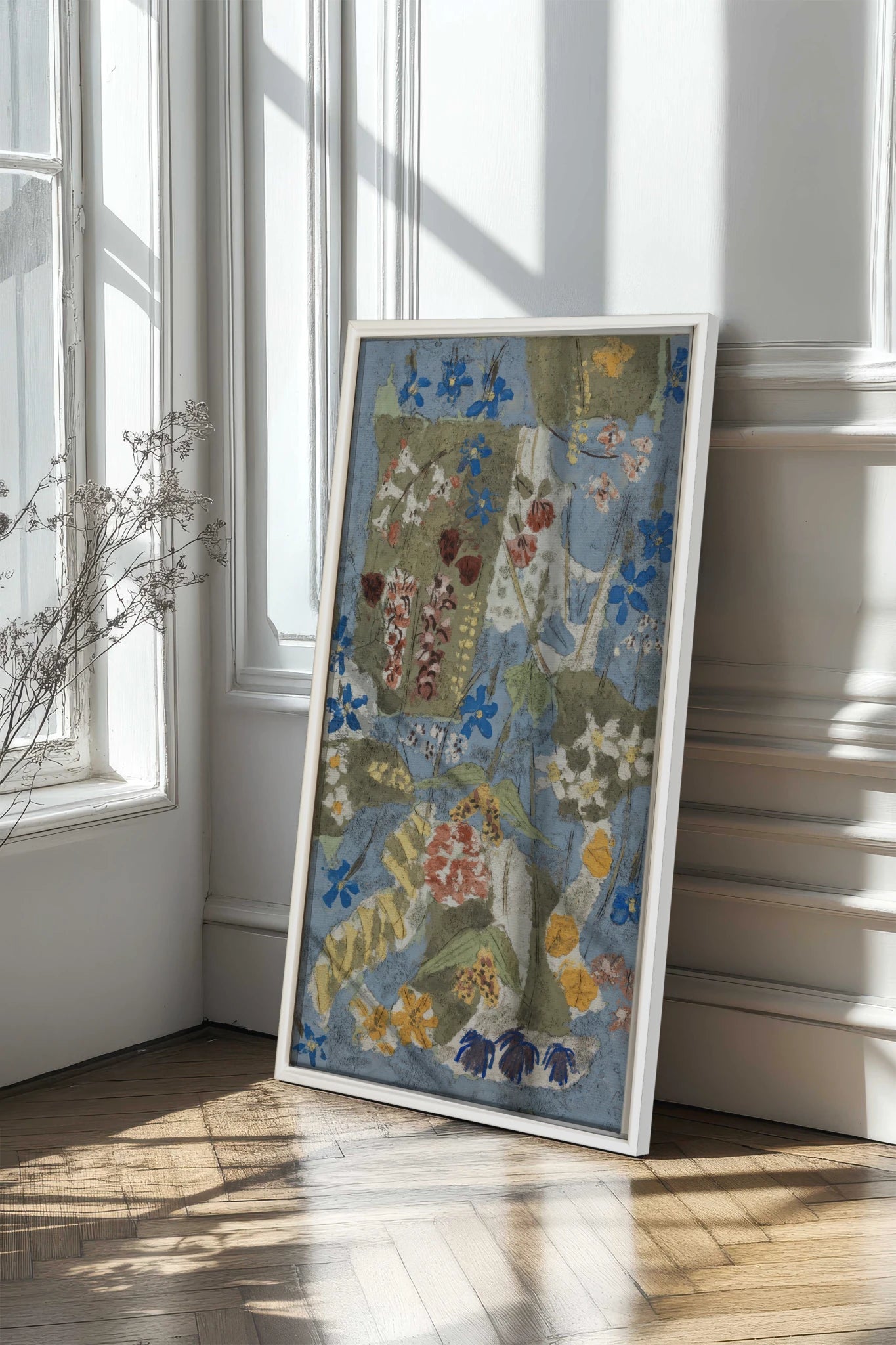 MEADOW TAPESTRY, Oeuvre sur toile étirée, encadré Blanc
