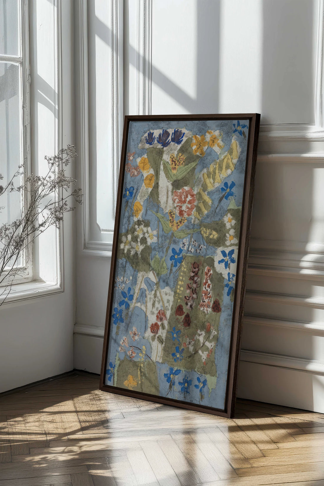 MEADOW TAPESTRY, Oeuvre sur toile étirée, encadré Brun Noyer