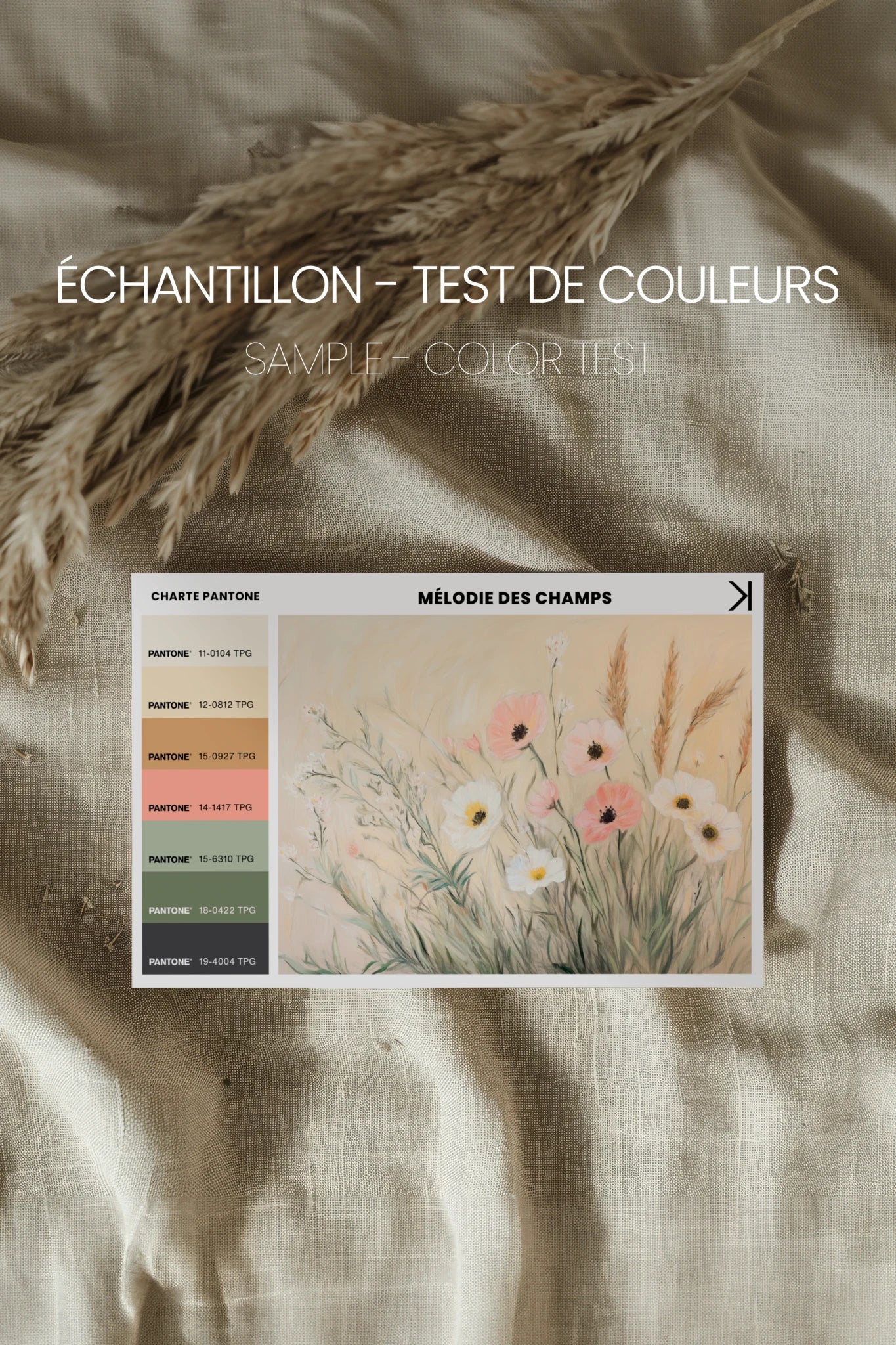 MÉLODIE DES CHAMPS, Oeuvre sur toile étirée, encadré Vintage Argent