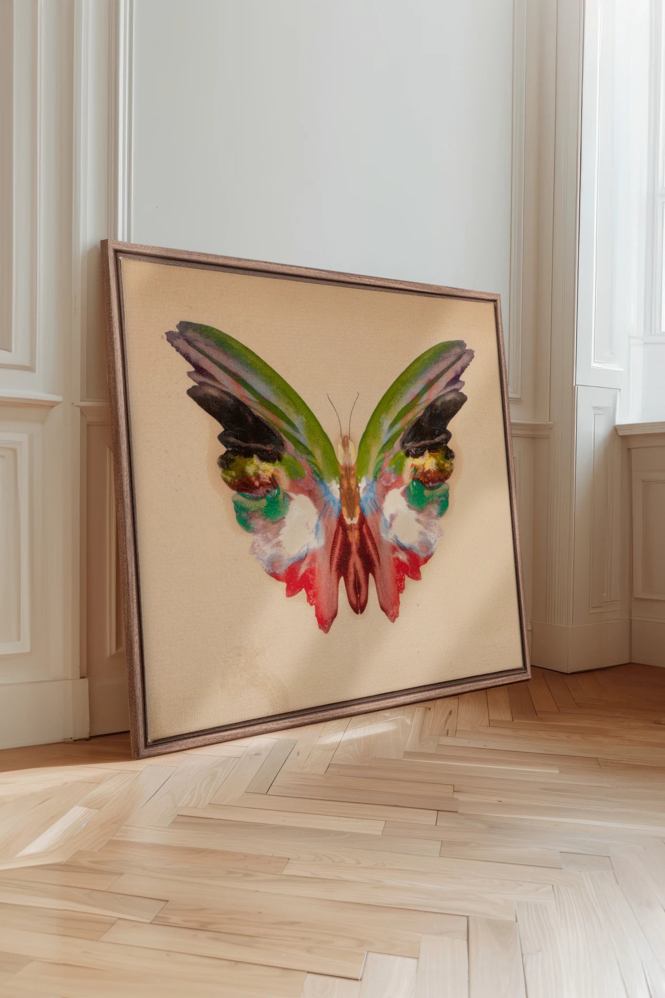 MÉTAMORPHOSE, Work on stretched canvas, framed Oak Brown