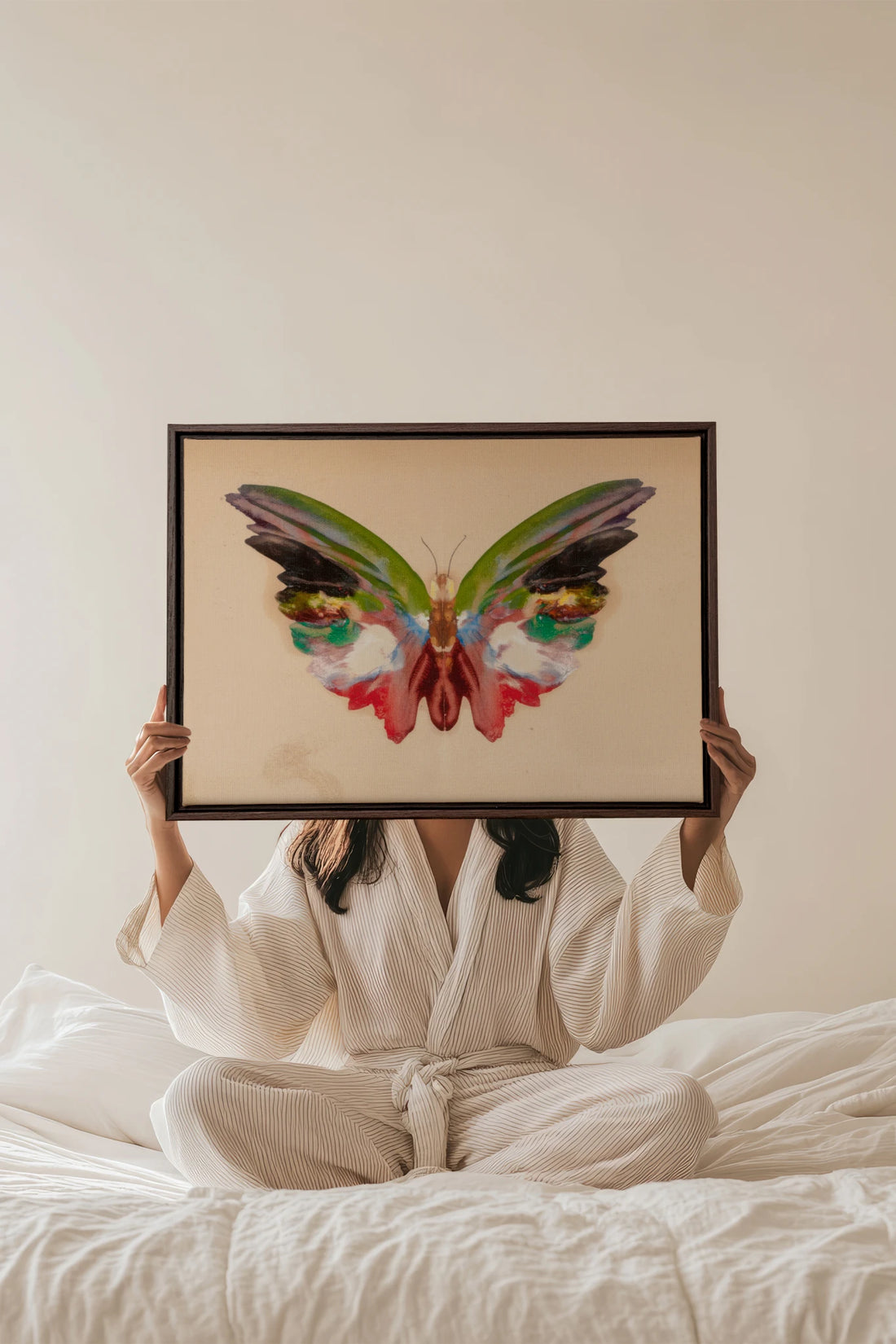 MÉTAMORPHOSE, Oeuvre sur toile étirée, encadré Brun Noyer