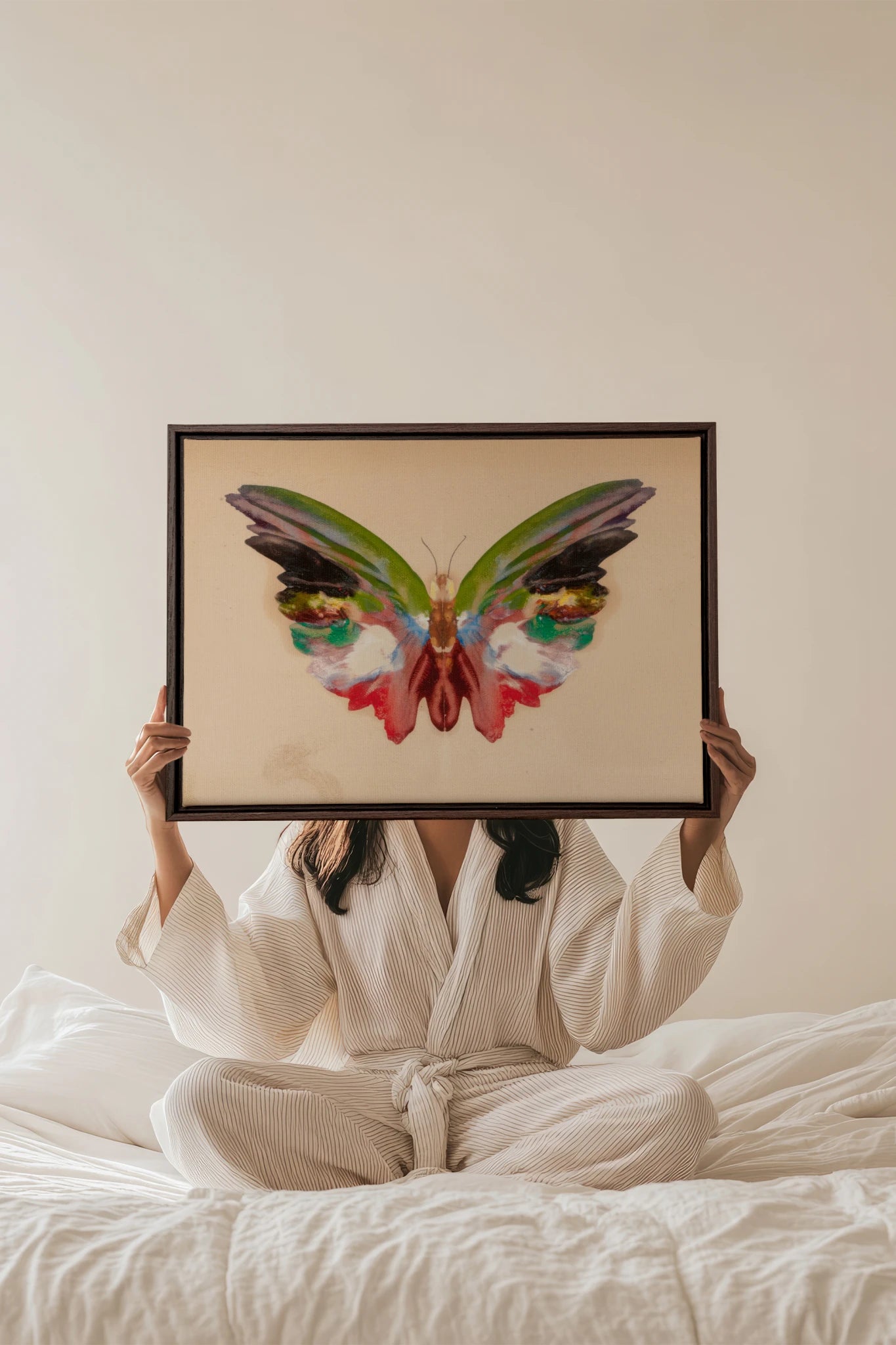 MÉTAMORPHOSE, Oeuvre sur toile étirée, encadré Brun Noyer